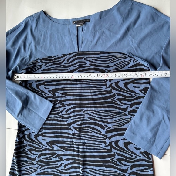 ARMANI exchange animal print blue dress size 0 bodycon - Picture 2 of 5
